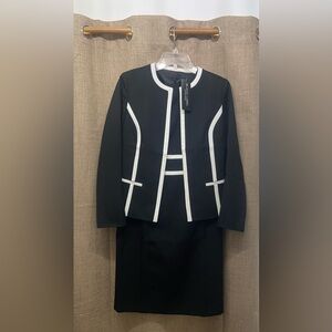 Evan Picone Black and White 2pc Blazer Dress